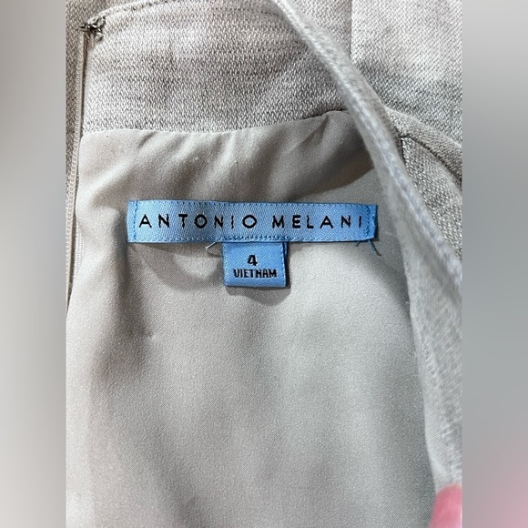 🛍️ANTONIO MELANI Light‎ khaki cap sleeve sheath dress size 4. - Picture 9 of 13